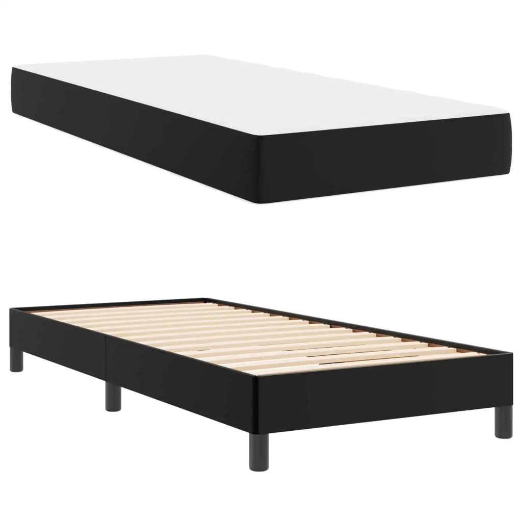 Letto singolo | Letto per adulti | Struttura del letto con materasso Nero 90 x 200 cm Tessuto