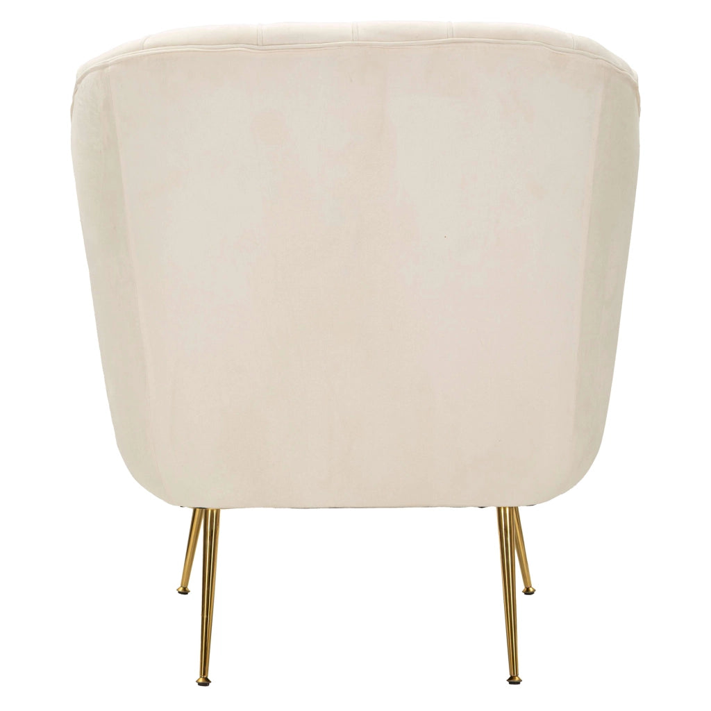 Poltroncina Turtuk, Poltrona con Cuscino, 88x83x91h cm Bianco Crema