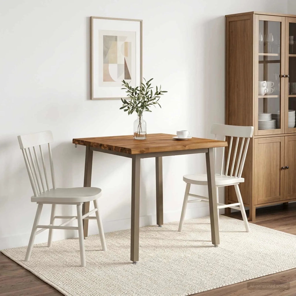 80 x 80 x 75 cm Legno di Acacia Massello Naturale e Caffè 937512