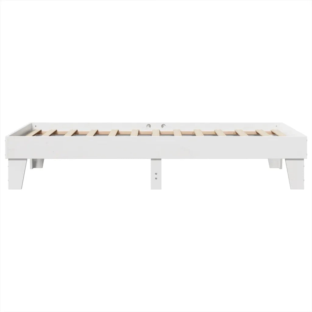Letto senza Materasso Bianco 90x190 cm in Legno Massello Pino 855377