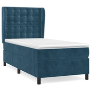 Letto singolo | Letto per adulti | Giroletto a Molle con Materasso Blu Scuro 80x200 cm in Velluto