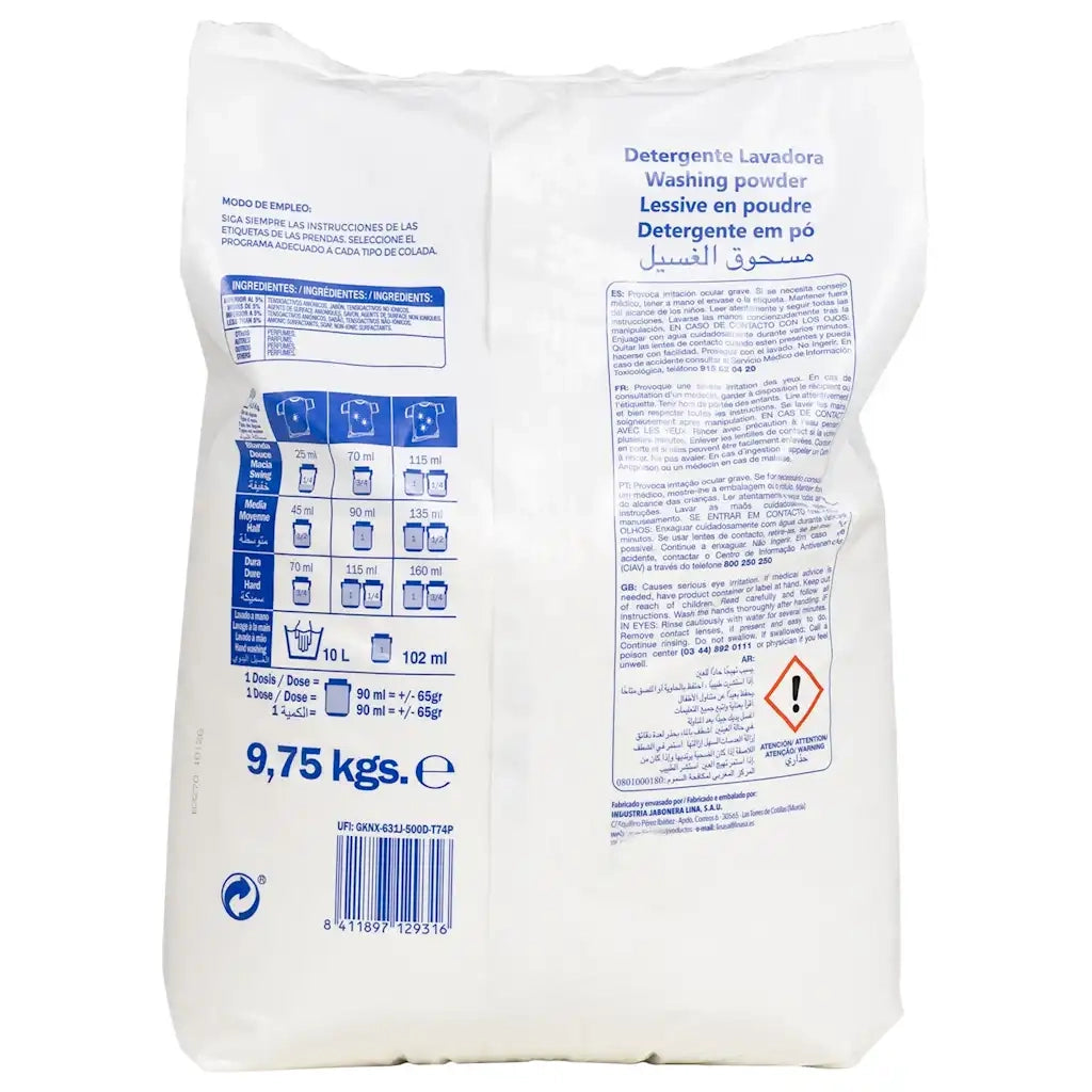 Detersivo in Polvere per 150 Lavaggi 9,75kg Bianco CFW6153303