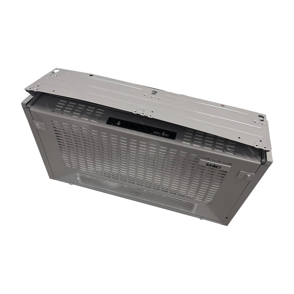 Samet, Cappa Aspirante da Incasso 60 cm Estraibile, con Luce LED e Potenza 300 m³/h, Colore Alluminio, 60x30x15 cm