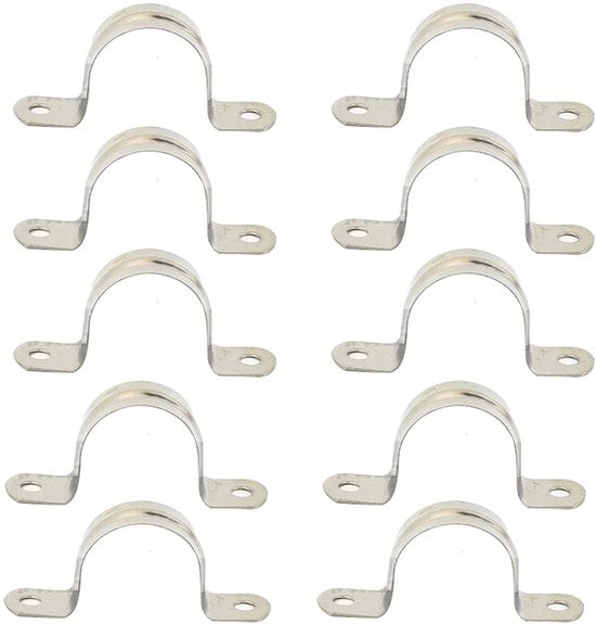 Clips per tubi rigidi da 10 pezzi - 304 RVS - clip per tubo a due fori - clip per zoccolo - clip per tubo - duratura e resistenza
