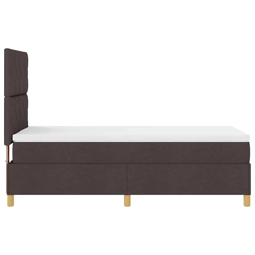 Letto a molle con materasso Marrone Scuro 100 x 200 cm Tessuto 3339675