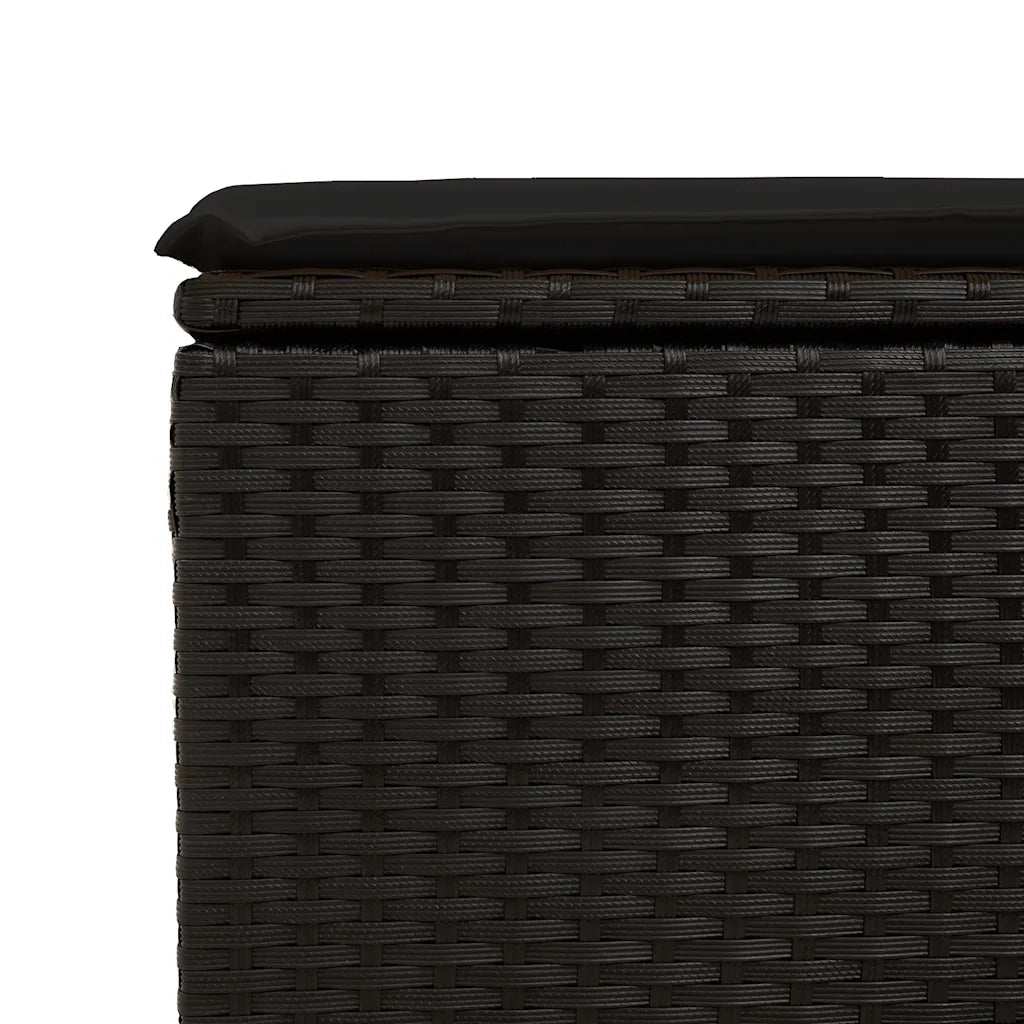 Set Divani da Giardino con Cuscini 2 pz Nero Polyrattan Acacia 3328678