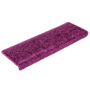 Tappetini per scale 10 pz 65x21x4 cm Viola Bordo rettangolare 149825