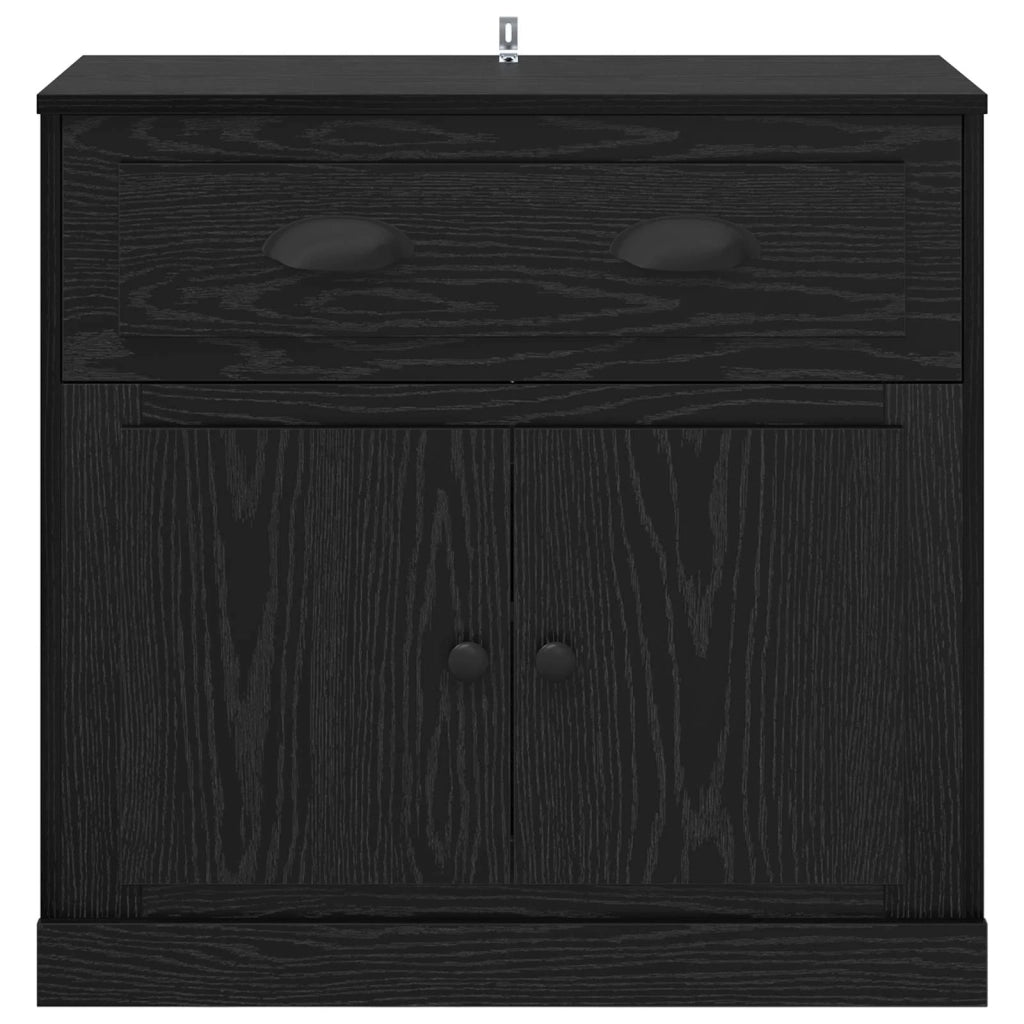 Credenza | Madia | Buffet da pranzo | Armadio da pranzo Rovere Nero 70 x 35,5 x 67,5 cm Legno multistrato