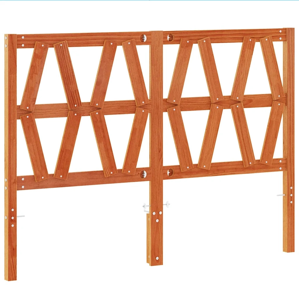 Testiera-Testata-Testiera Decorativa Marrone Cera 135 cm in Legno Massello di Pino 561837