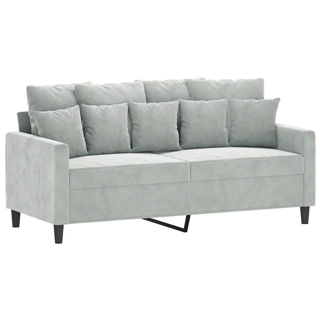 Divano a 2 Posti Grigio Chiaro 140 cm in Velluto 359303
