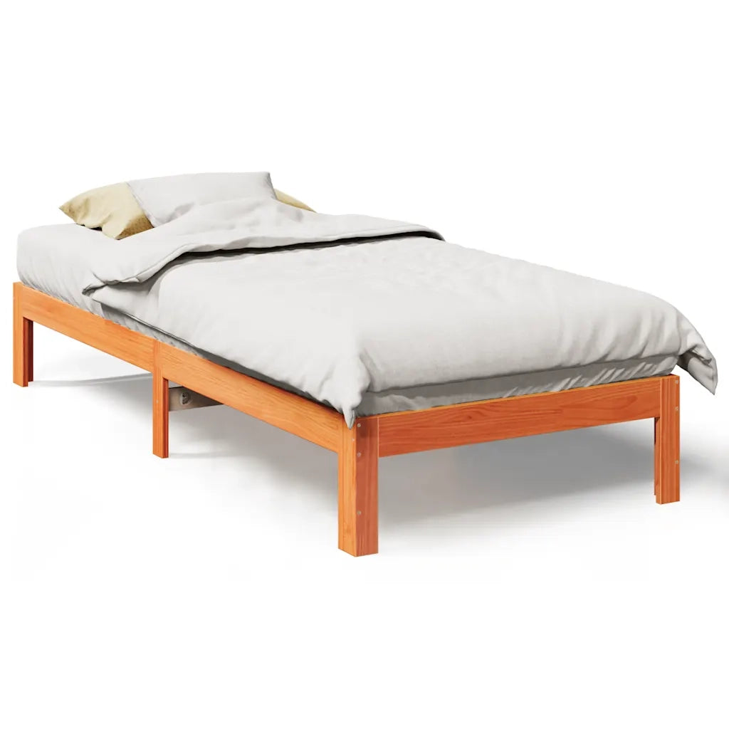 Letto senza Materasso-Struttura Letto Marrone Cera 80x200 cm Legno di Pino 695387