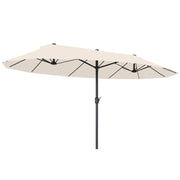 Ombrellone da Giardino Doppio 12 Stecche ¨C zephmum ¨C Beige 4.6x2.7 m