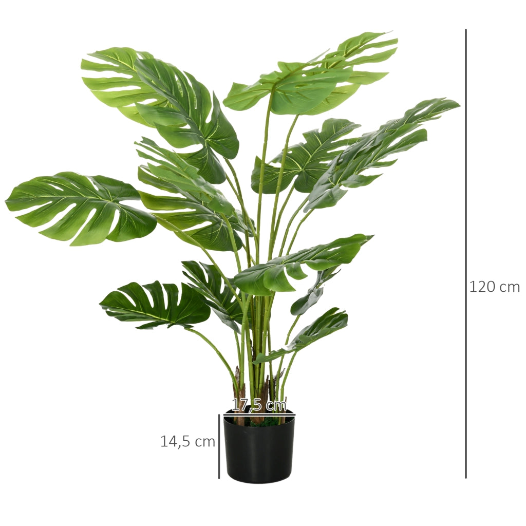 Pianta Artificiale Monstera Deliciosa ¨C Xylo ¨C con Vaso, Altezza 120 cm, Verde