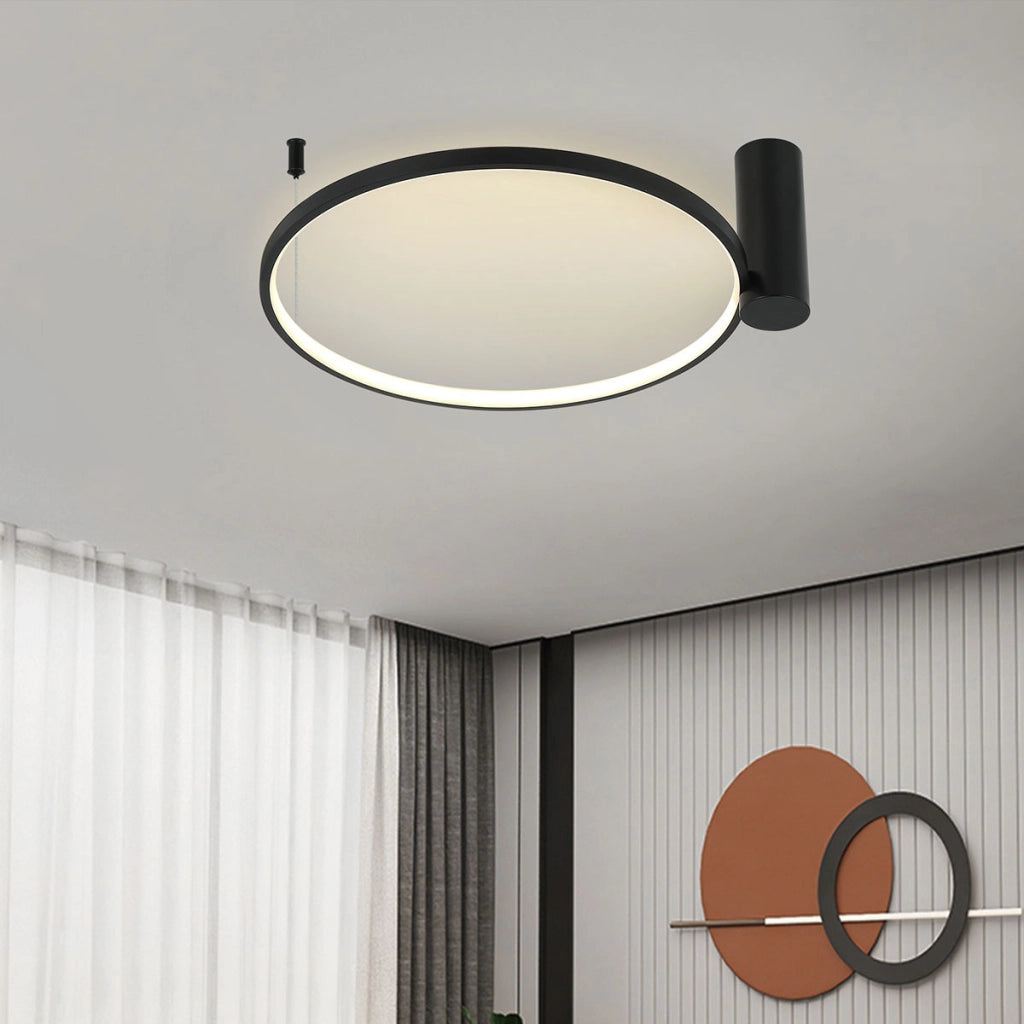 Plafoniera LED 35W CCT Ø60cm nera Ring Light Prestige