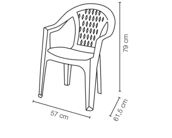 IGAP Poltrona Tressi in Polipropilene 58x60x82 cm Impilabile Verde