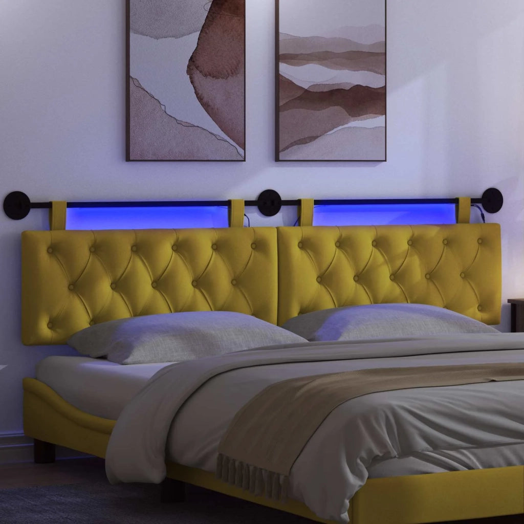 Testiera sospesa Con luce LED Giallo Velluto 3424728