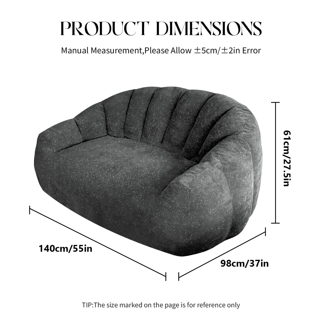 Poltrona pouf a zampa d'orso con seduta ampia e design ergonomico per soggiorno in flanella grigio