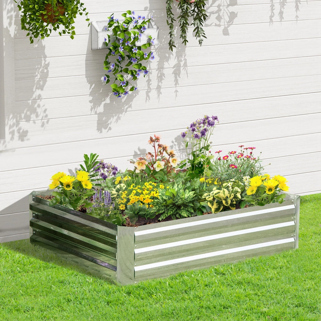 Hochbeet in acciaio per giardino balcone ¨C zephmum ¨C 120x90x30cm