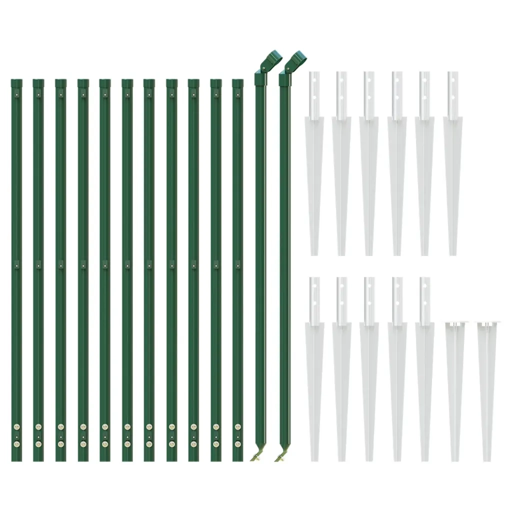 Recinzione da Giardino | Recinzione a Rete con Picchetti Ancoraggio Verde 1,1x25 m