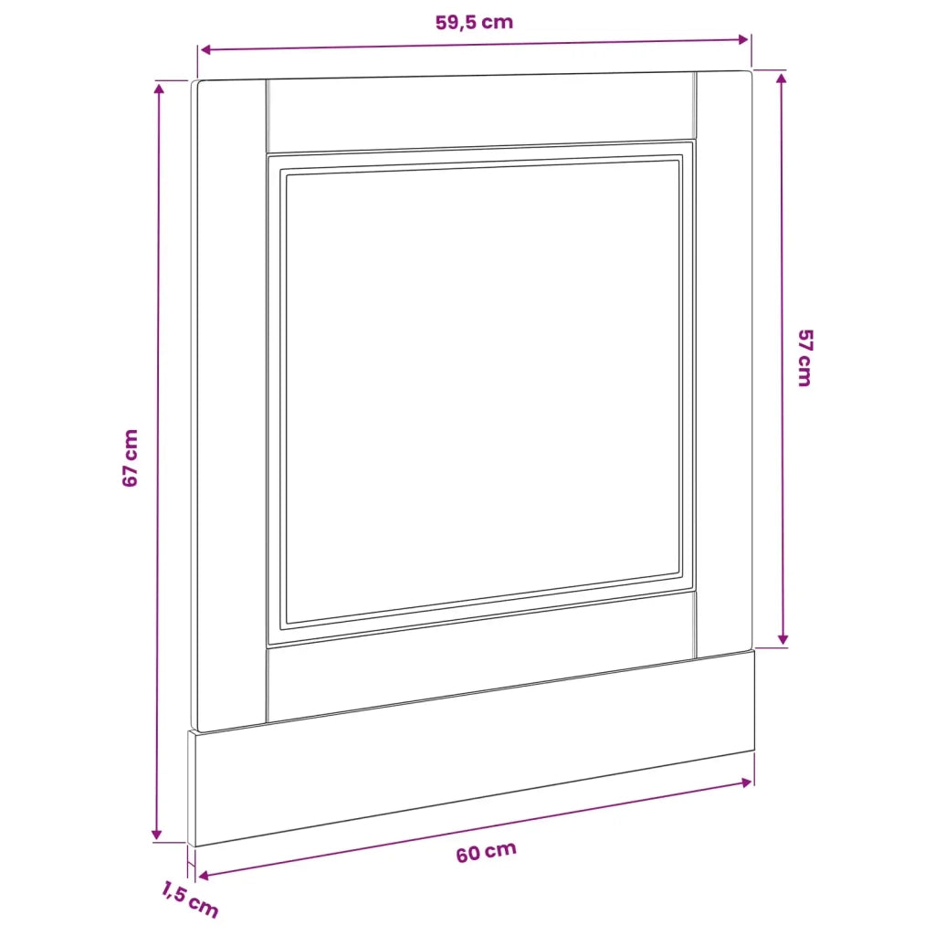 Pannello lavastoviglie PORTO Rovere Nero 60 x 1,5 x 57 cm