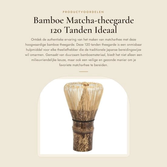 Spazzola per le foglie del tè a 120 setole - Bambù - Spazzola adattabile - Accessori per il tè - Stile giapponese - Materiale eco-friendly - Spazzola per il tè