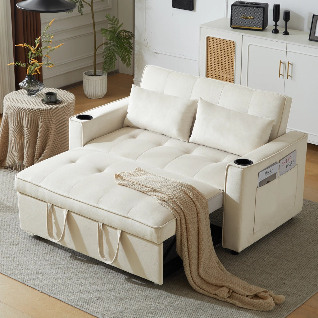 Divano Letto Pieghevole con Portabicchieri e Cuscini ¨C MINIMAL ¨C Grigio
