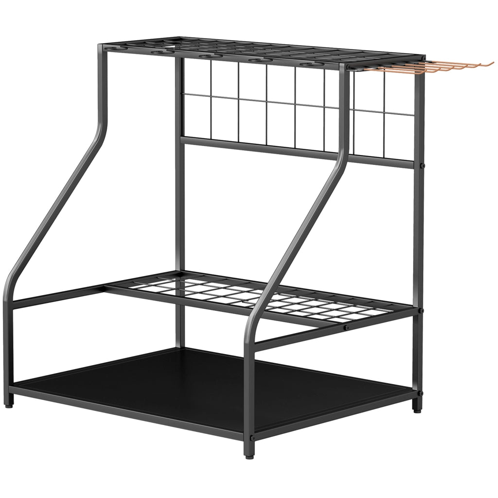 Organizzatore per attrezzi da giardino 3 piani con ganci ¨C Minimal ¨C 84x53x73 cm arancione