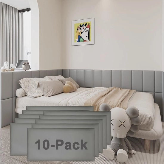 Decorazioni per la parete 3D per bambini, autoadesive, 10 pezzi, cuffie per la testa grigie per la parete, cuffie autoadesive
