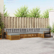 Set divani con cuscino 7 pcs Grigio Naturale e Chiaro 3373831