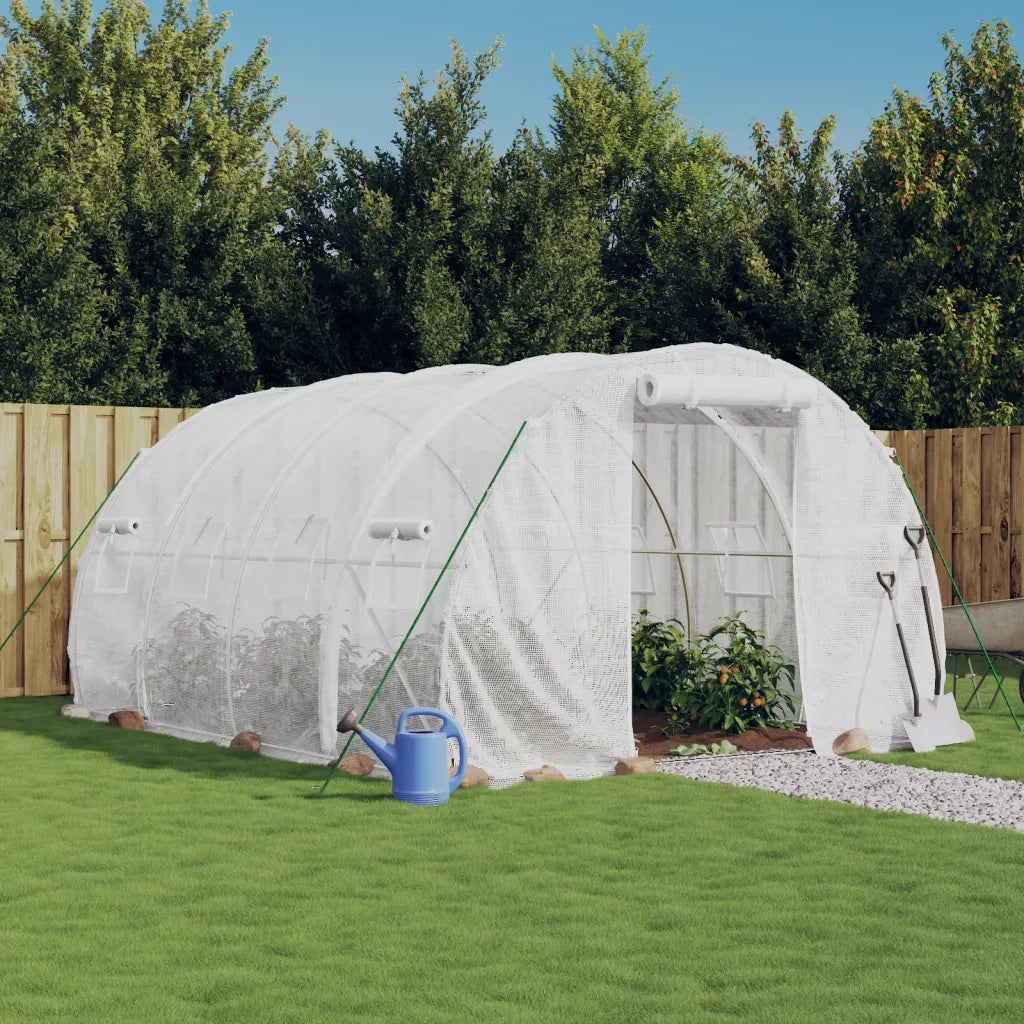 Serra con struttura in acciaio bianca 12 m² 4x3x2 m 3188050
