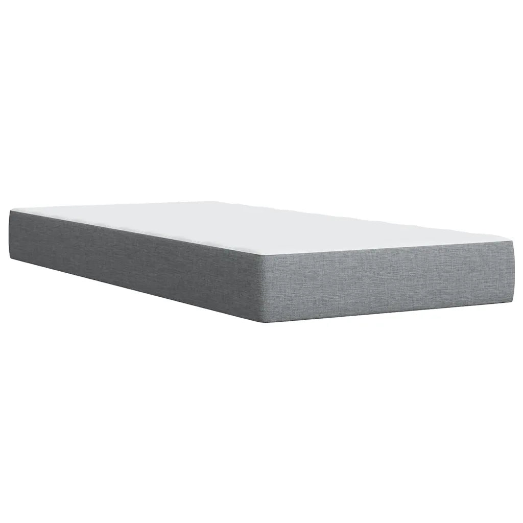Letto singolo | Letto per adulti | Giroletto a Molle con Materasso Grigio Chiaro 80x200 cm Tessuto