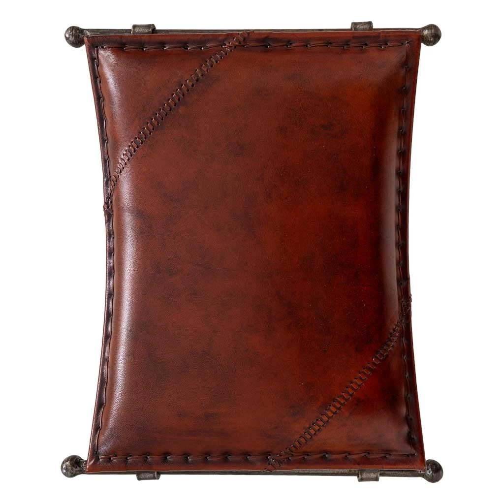 Sgabello marrone con gambe in metallo 50x45x45h cm