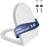 Tappeto di toiletto con meccanismo softclose, sedile di toiletto con rapida apertura, facile installazione, coperchio di toiletto rimovibile in duroplast indeformabile, sostenibile fino a 150 kg, bianco, forma D