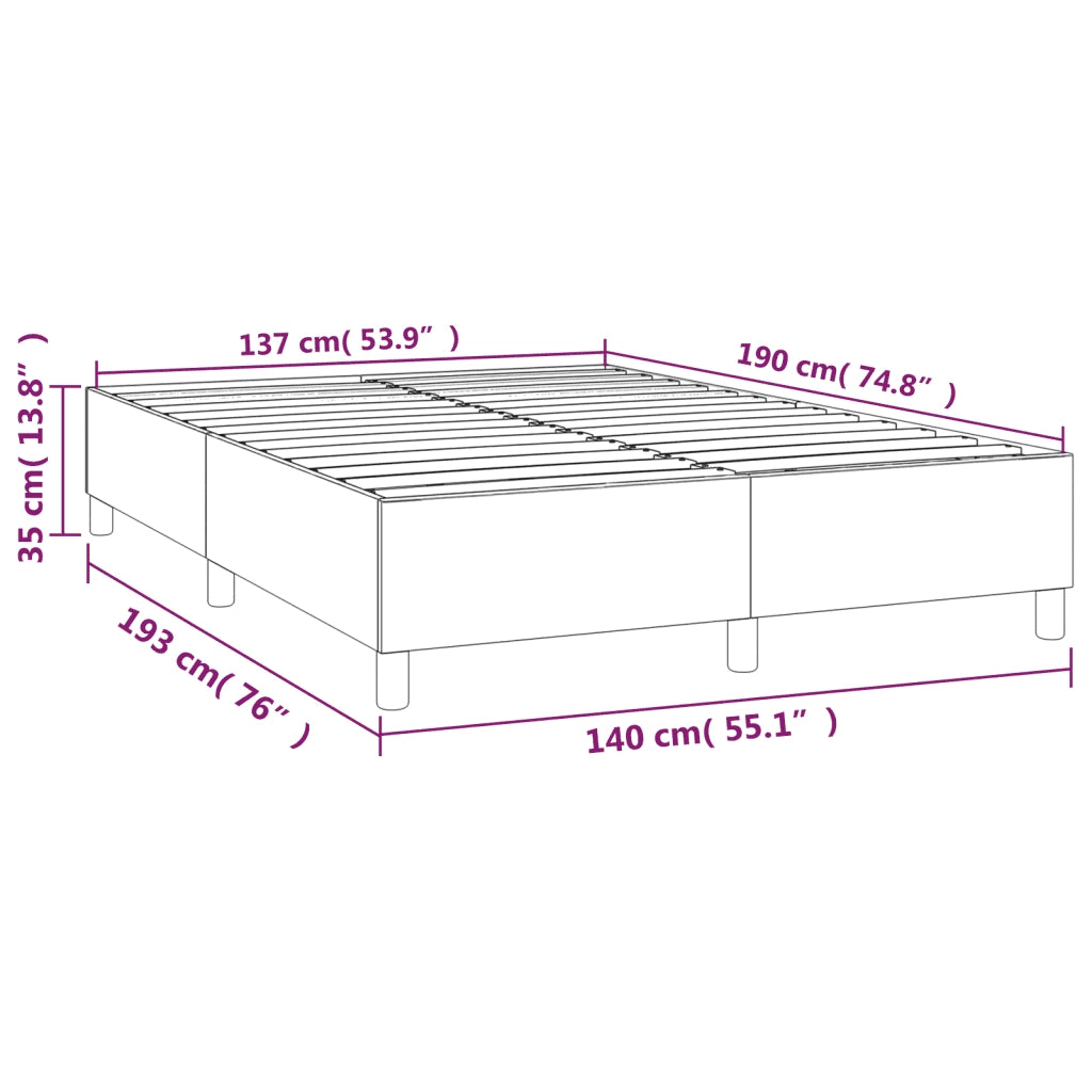 Struttura Letto a Rete a Molle Nero 140x190 cm in Similpelle 3121041