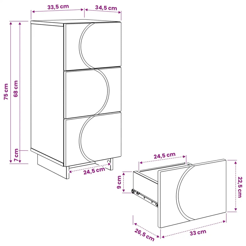 Credenza Rovere Artigianale 33,5 x 34,5 x 75 cm 8011521