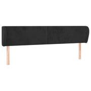 Testiera | Testata ad Orecchio Nera 163x23x78/88 cm in Velluto