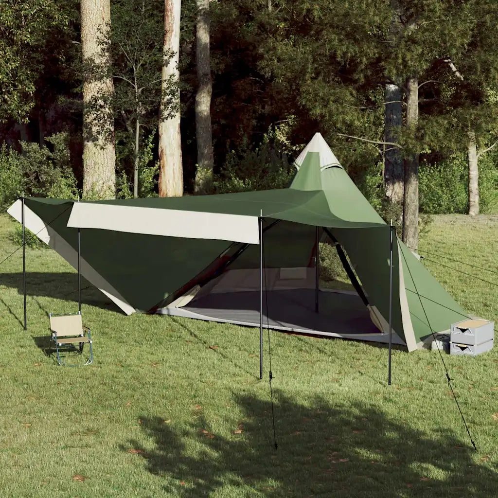 Tenda Familiare Tipi per 8 Persone-Tenda da campeggio Verde Impermeabile 413348