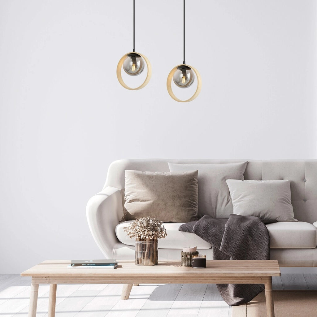 Lampada a sospensione Rabalux Peyton E14 15W faggio