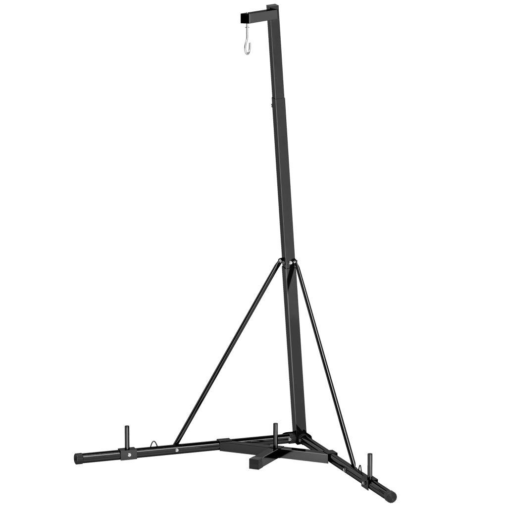 Sostegno per Sacco da Boxe Pieghevole Regolabile in Altezza ¨C zephmum ¨C Nero 170x90x182-225 cm