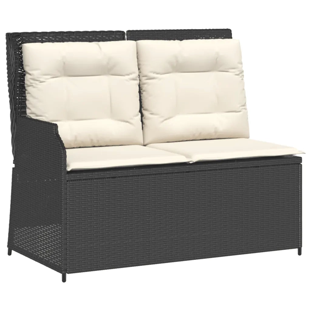 Set Salotto da Giardino con Cuscini 7pz Nero Polyrattan 3262379