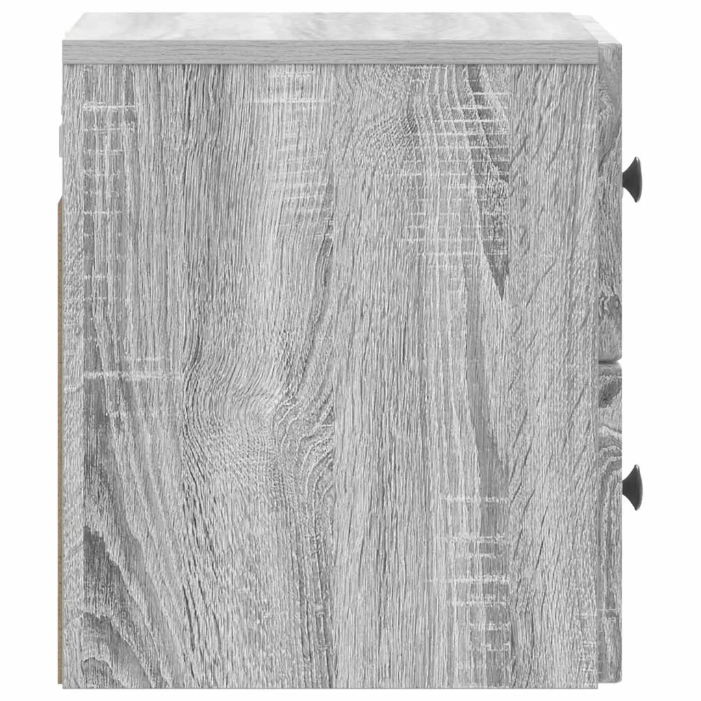 Comodino | Armadio da Notte | Mobiletto da notte a muro Grigio Sonoma 33 x 34,5 x 40 cm