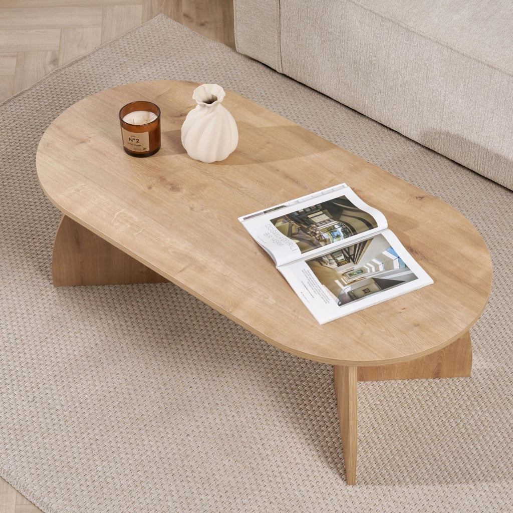 Tavolino in legno "Melina" 120 x 60 x 40 cm - Rovere zaffiro