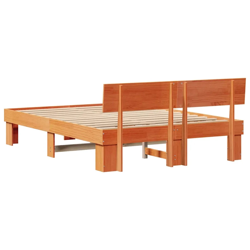 Struttura del letto Marrone cerato 160 x 200 cm Pino massello 872562