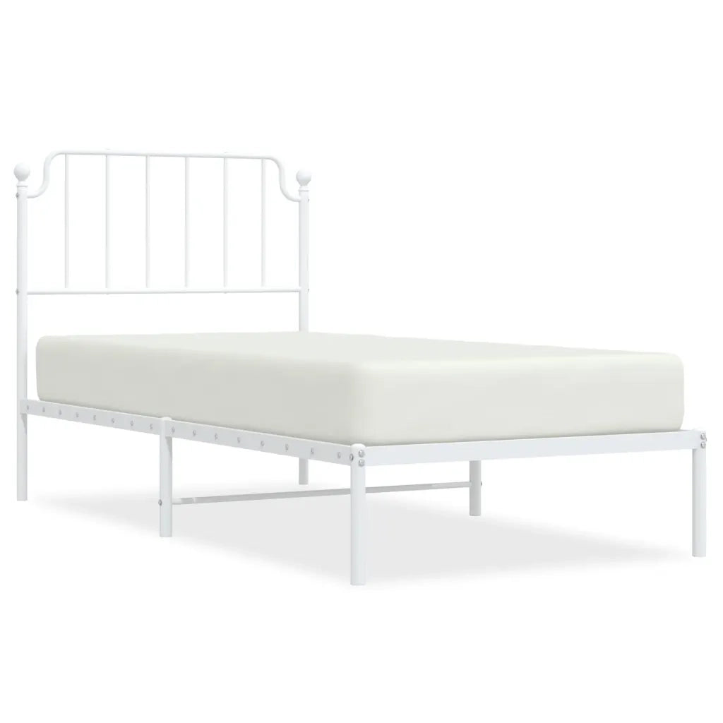 Giroletto con Testiera Metallo Bianco 90x200 cm 373929
