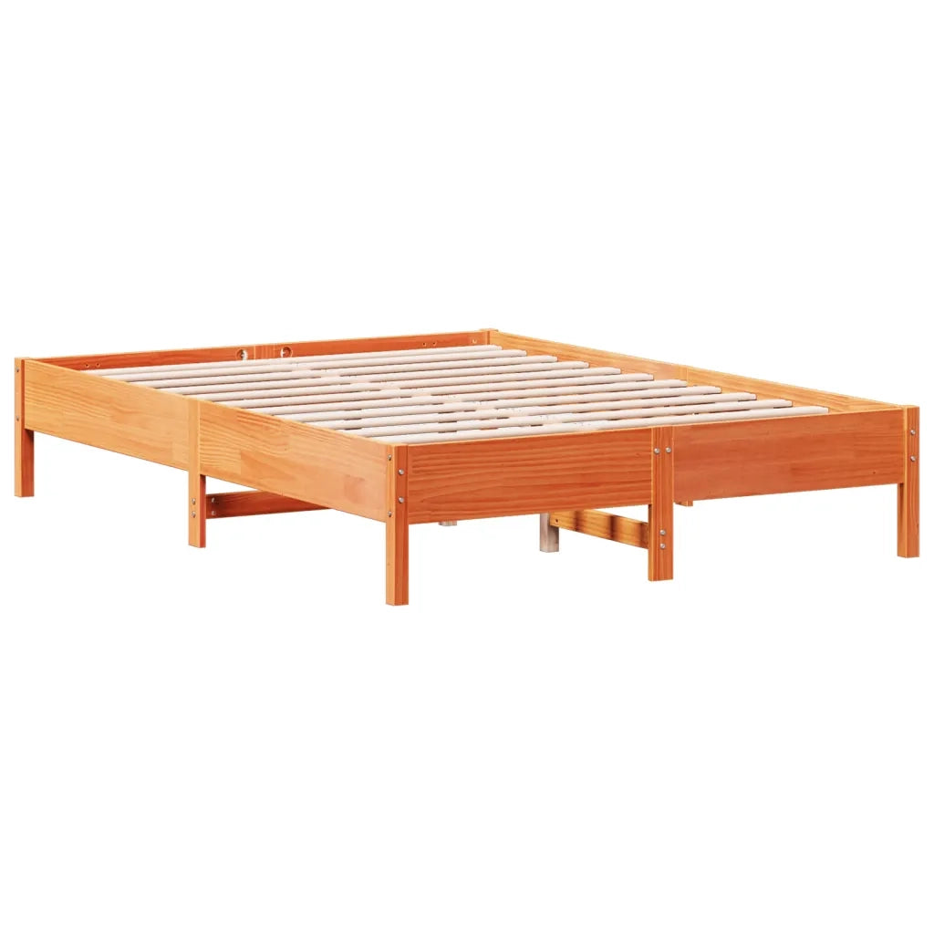Giroletto senza Materasso-Struttura Letto Marrone Cera 140x200cm Massello Pino 154077