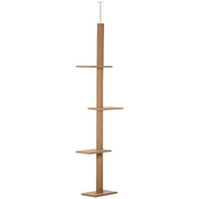 Tiragraffi per gatti con palo regolabile ¨C zephmum ¨C marrone 43x27x228-260 cm
