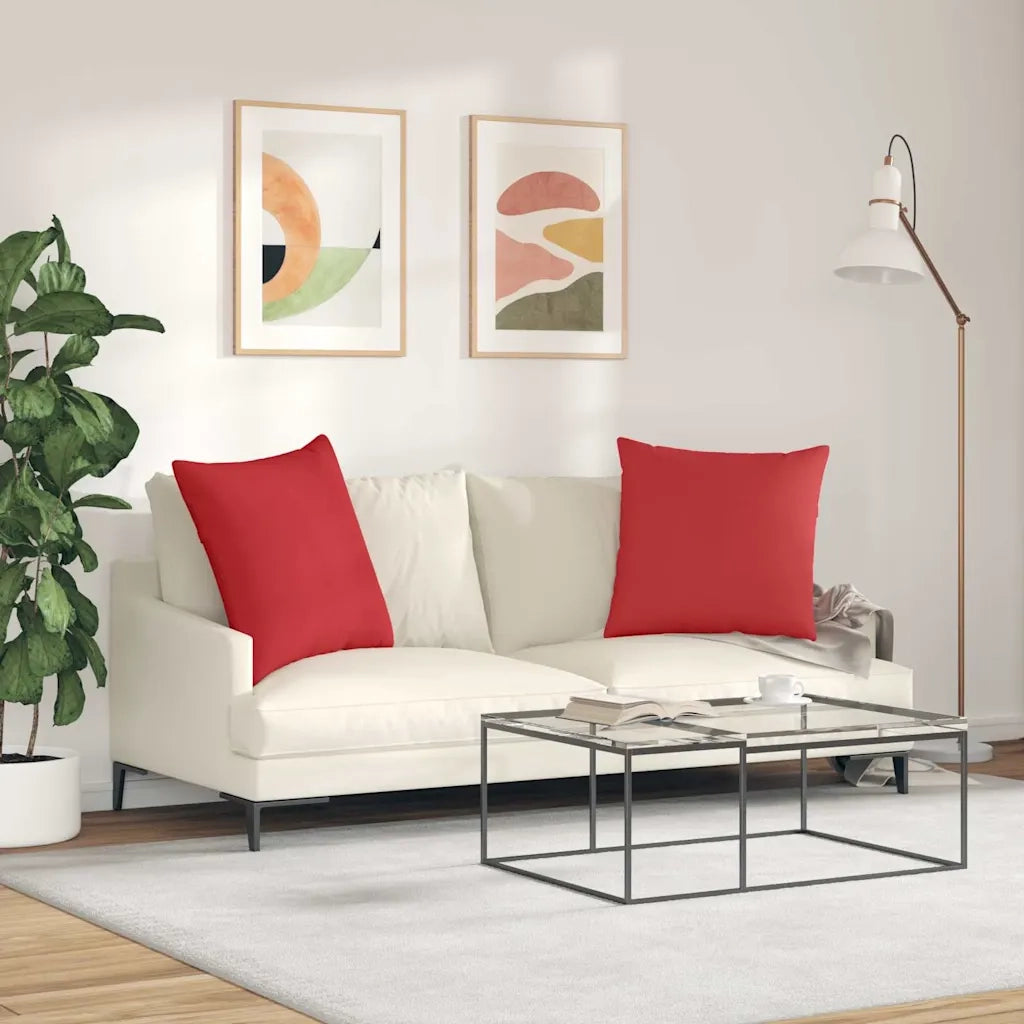 Cuscini da Divano 2 pz | Cuscini per sedie Rosso 60 x 60 cm Tessuto