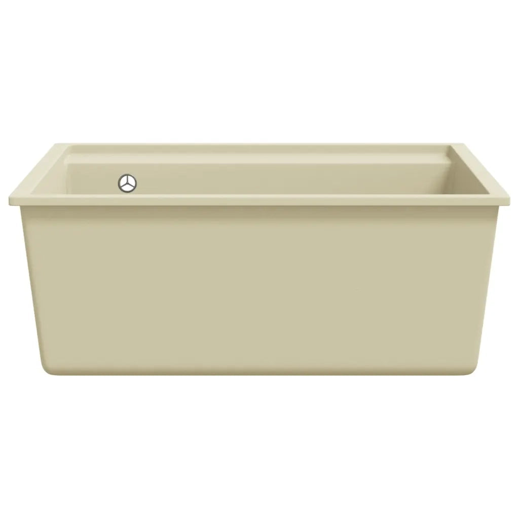 Lavello da Cucina con Foro Troppopieno Beige in Granito 147063