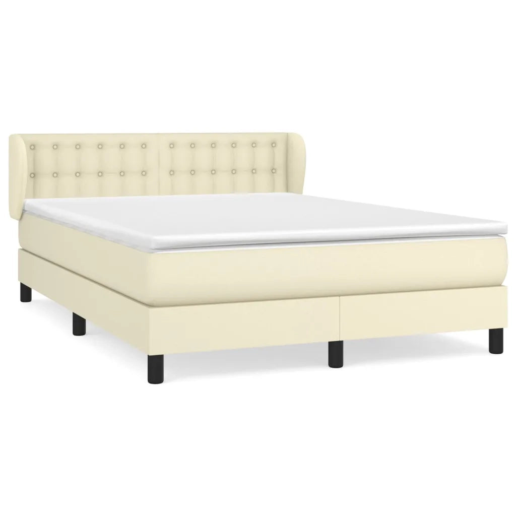 Giroletto a Molle con Materasso Crema 140x190 cm in Similpelle 3127309
