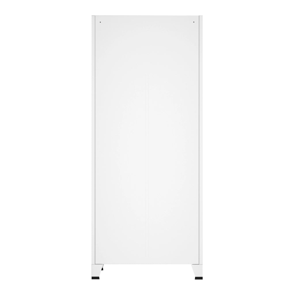 Armadio Hankasalmi per Guardaroba con Cassetti 180 x 90 x 40 cm Acciaio Bianco [en.casa]
